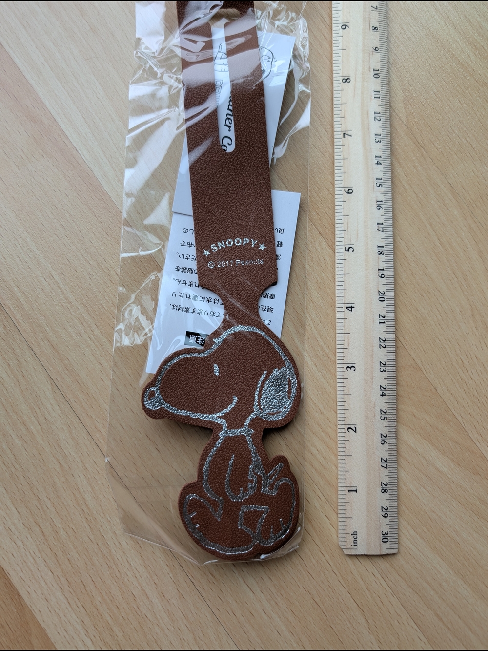 Peanuts Snoopy Luggage Tag, Bag Tag (New With Tag) Not Leather NWT Brown